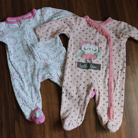 Baby Girl Jammie lot of 2 - Picture 1 of 3